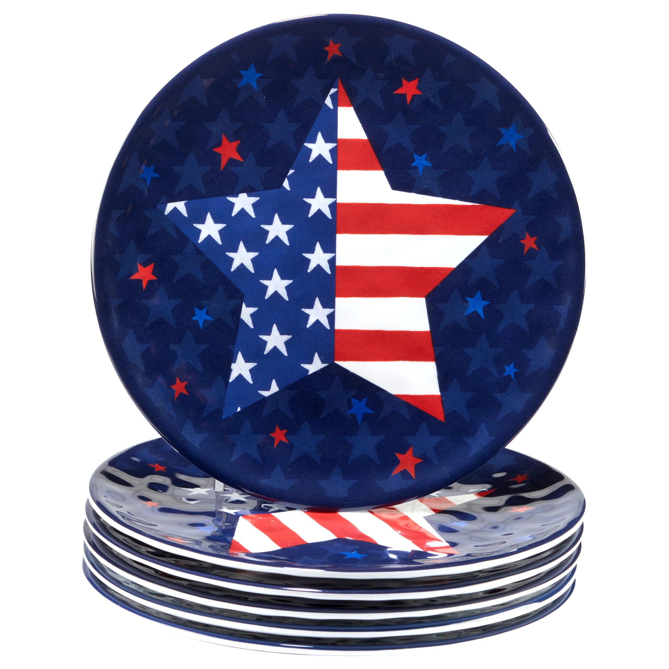 Certified International Stars & Stripes  Set/6 Salad Plate 9" | Wayfair | Wayfair North America