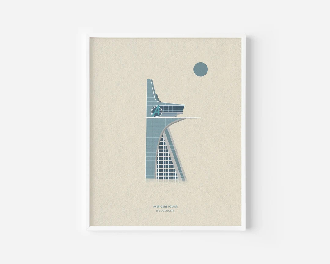 Avengers Tower Illustration, Marvel Film Art Print | Etsy (US)