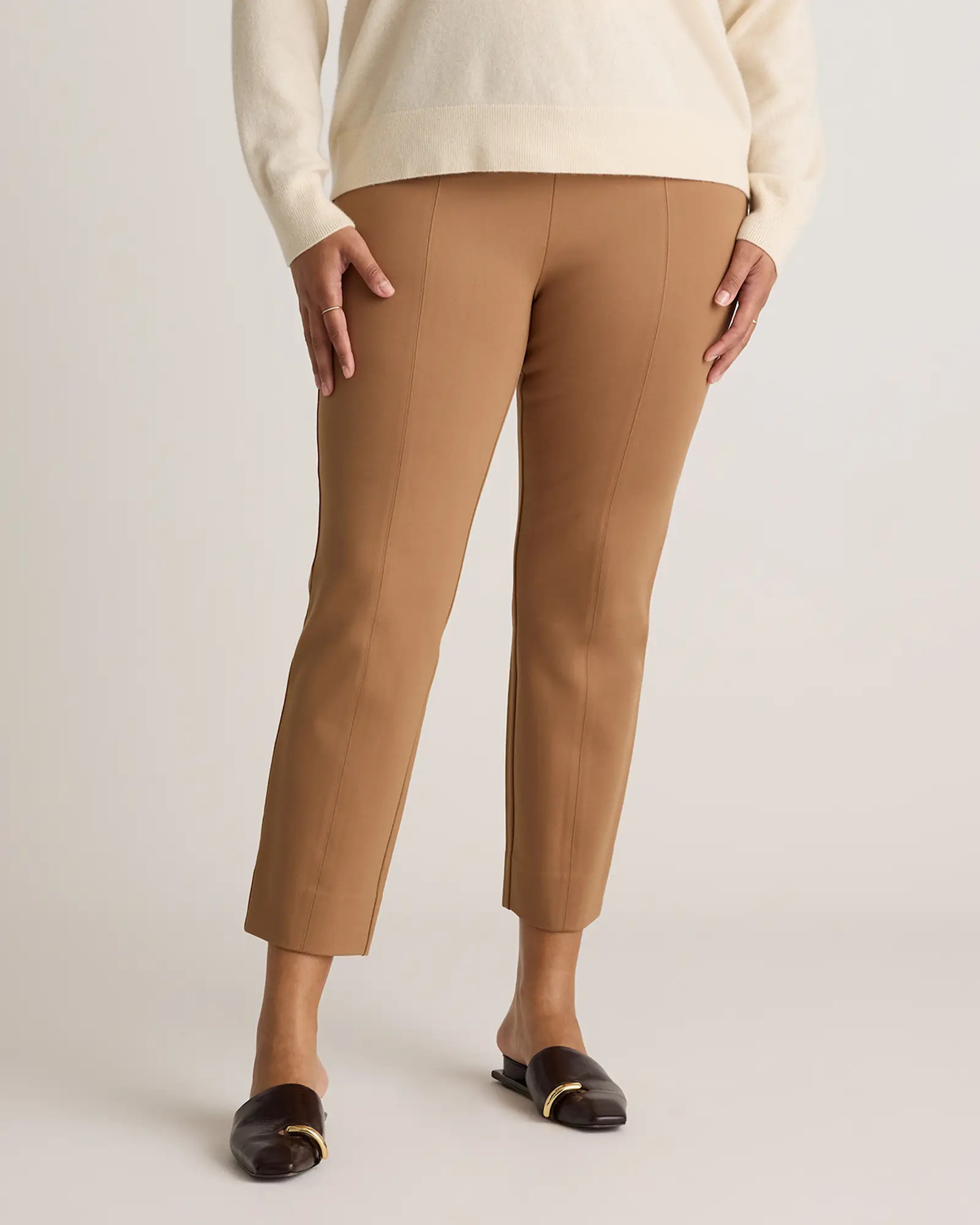 Ultra-Stretch Ponte Pintuck Ankle Pants | Quince