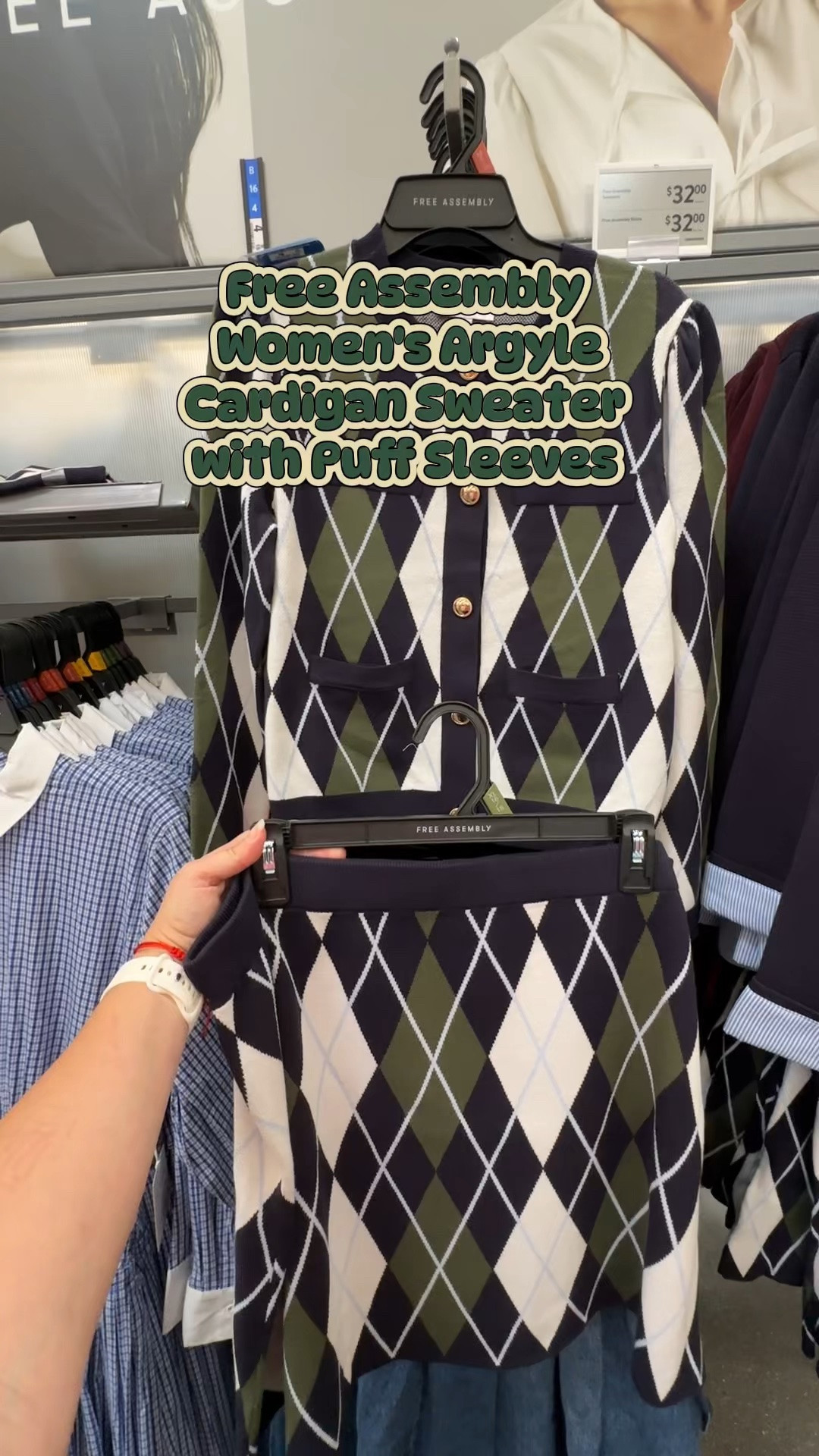 Free Assembly Women's and Women's Plus Argyle
Cardigan Sweater with Puff Sleeves, Midweight, Sizes XS-4X

#LTKMidsize #LTKPlusSize #LTKPetite