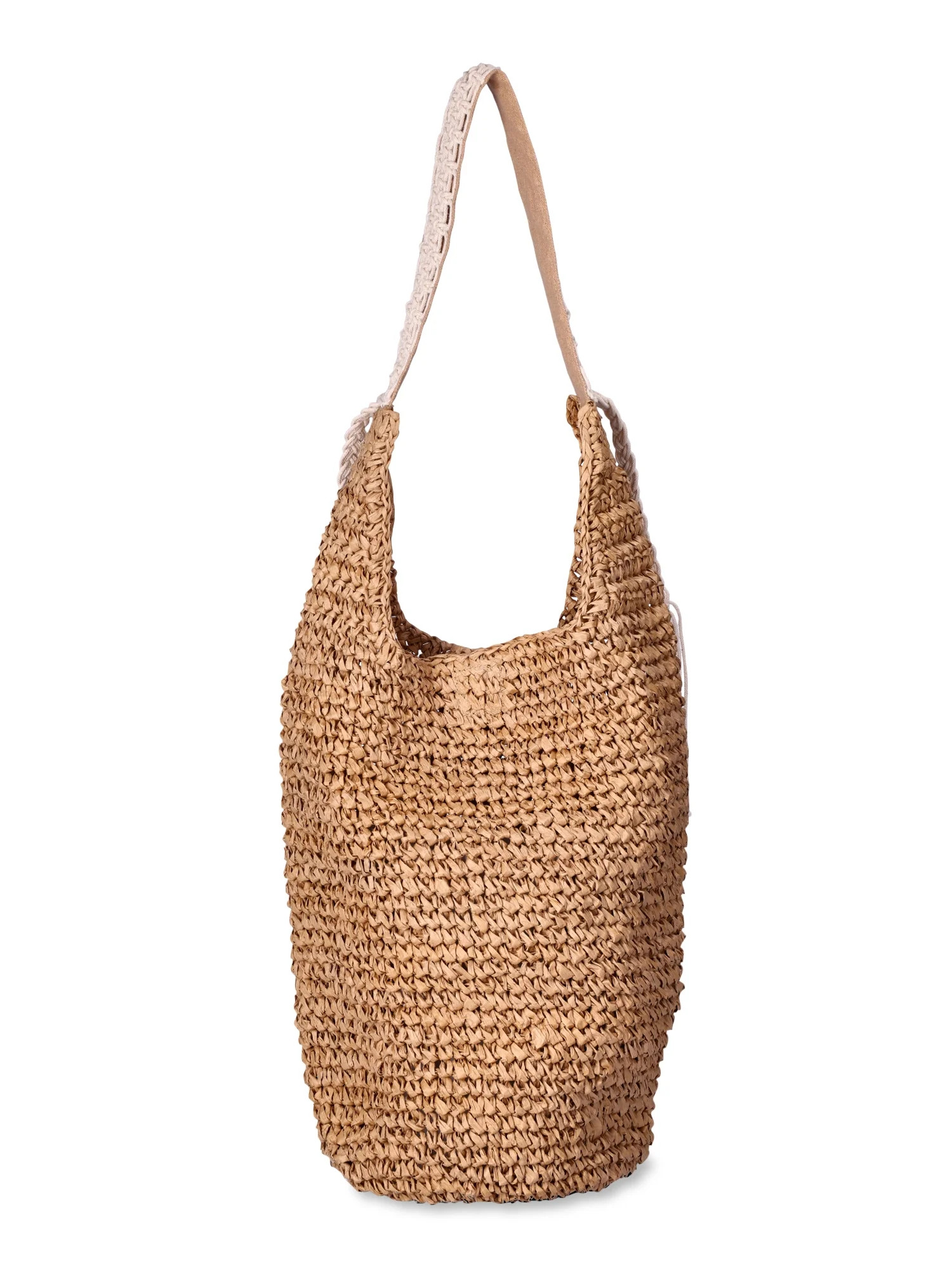 Time and Tru Women's Raffia Hobo Bag, Natural | Walmart (US)