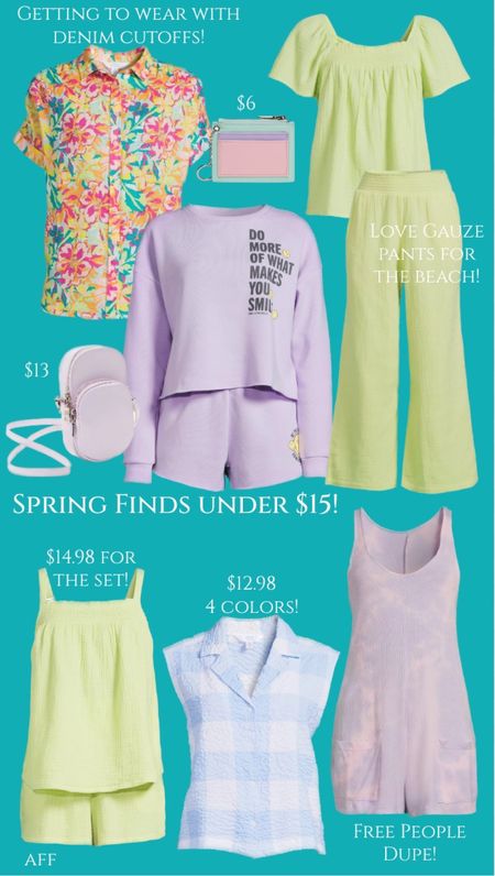 Try new spring trends without spending more than $15! All of these are Walmart finds, and I have several of them in my cart! Everything pictured is under $15, and everything comes in straight and plus size options as well.

spring outfit ideas, spring outfit inspo, spring outfit inspiration, button down under $15, Hawaiian shirt under $20, linen set under $20, matching set under $20, linen pants, gauze pants, plisse set, plisse pants, short set, pajama set under $20, mother’s day gift ideas, wallet under $10, cell phone crossbody, cell phone strap, iPhone bag, iPhone crossbody, romper, free people romper, free people dupe, gauze button down, spring tops under $20, plus size tops under $20, plus size pajamas under $20, pajama set, pajama set under $15, pajama set under $20, walmart finds, walmart new arrivals, beach vacation, travel outfit, travel look, beach look, resort wear 

#LTKtravel #LTKSeasonal #LTKcurves