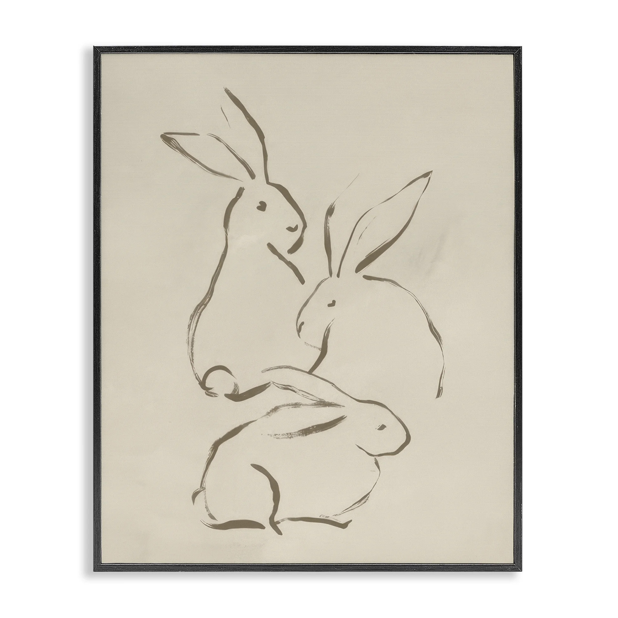 Stupell Industries Earthtone Bunny Sketch Animals Drawing Black Framed Art Print Wall Art, 11 x 1... | Walmart (US)