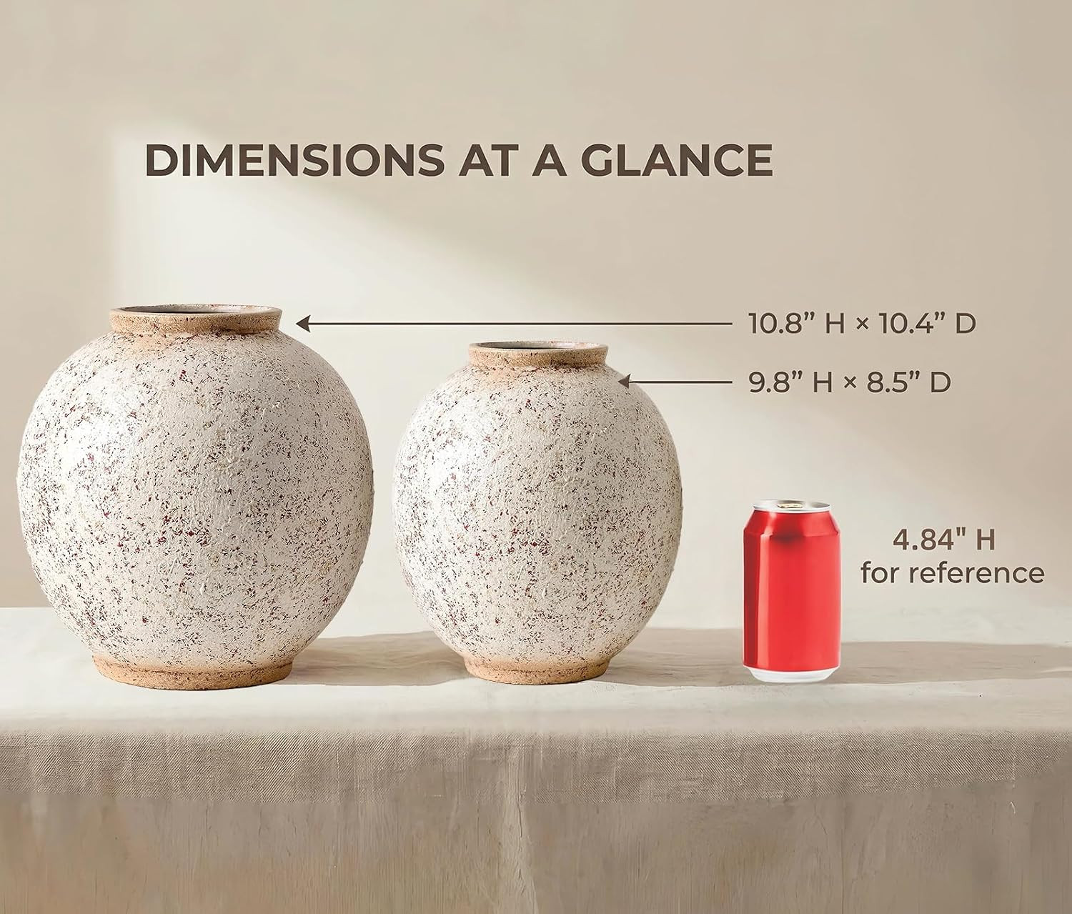 Large Ceramic Vase, 10.8" H, Red White Speckled | Rustic Farmhouse, Round & Tall, Indoor Table Li... | Amazon (US)