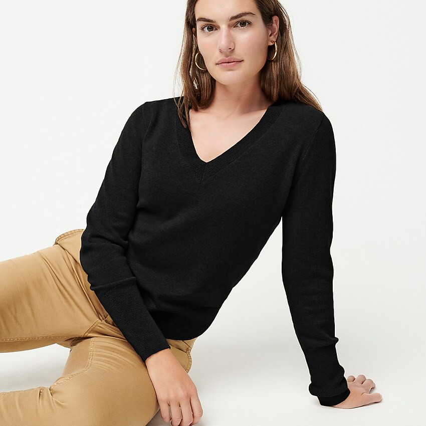 Cashmere V-neck fitted sweater | J. Crew US