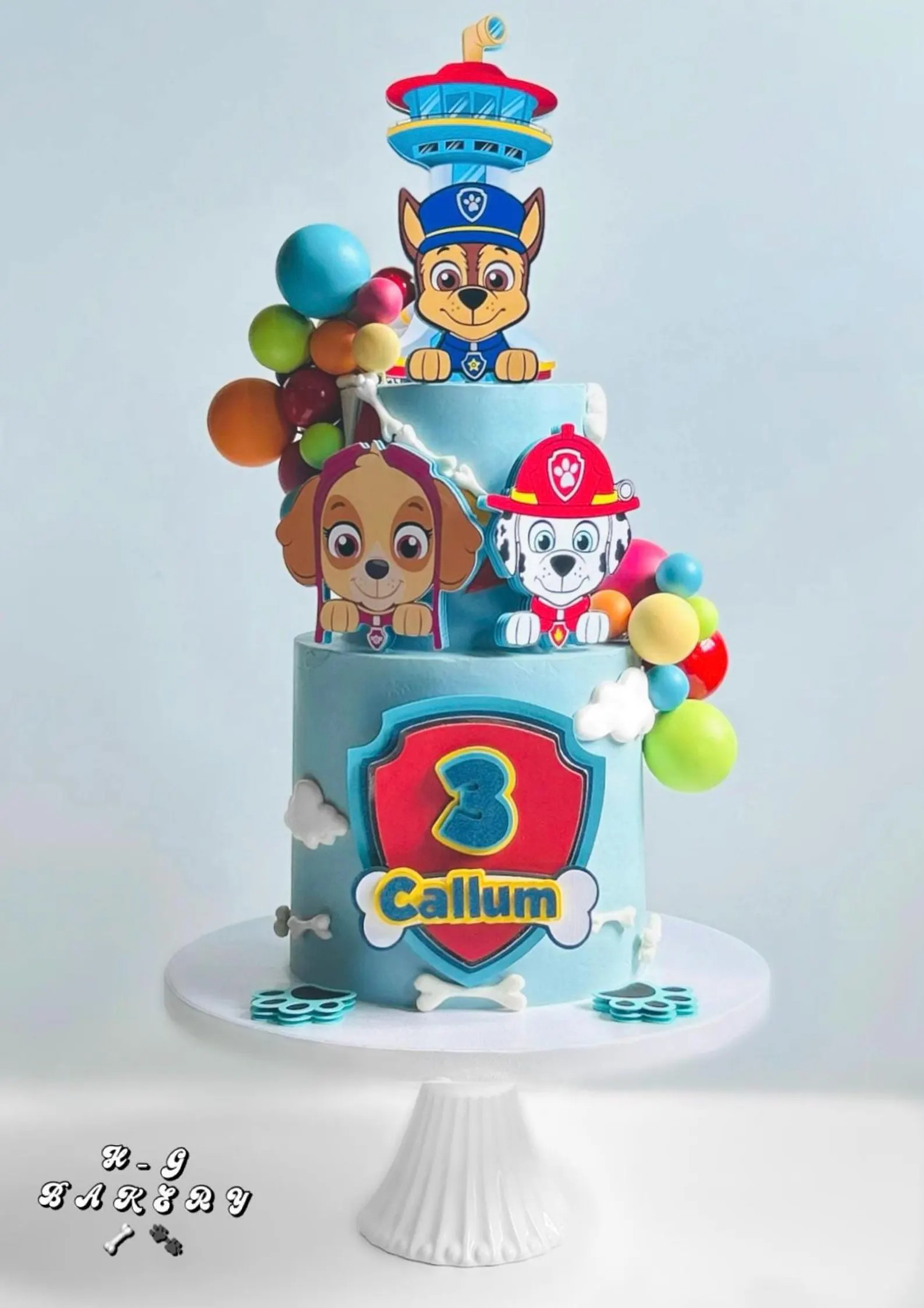Personalized Puppy Patrol Cake Topper 3 puppies – Custom Name, Age, 3D Cardstock Party Decor | Etsy (Global)