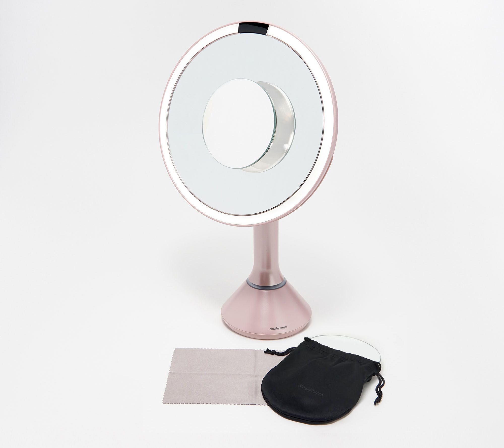 simplehuman 8" Sensor Mirror w/ Brightness Control & 10x Detail Mirror | QVC