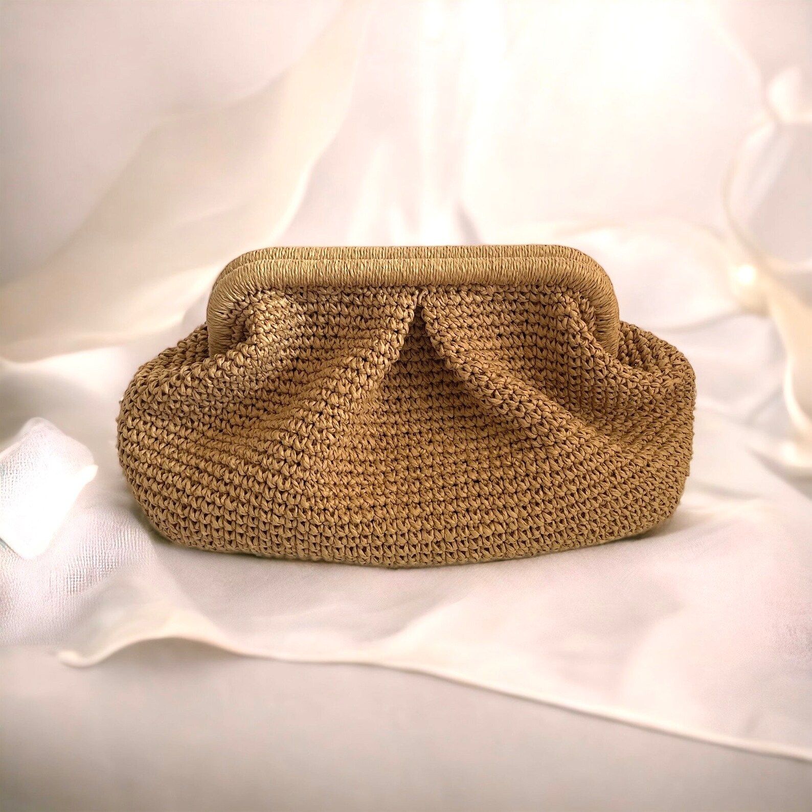 Crochet Raffia Pouch Clutch Bag, Womens Straw Summer Pouch Bag, Wicker Beach Clutch Bag, Straw we... | Etsy (CAD)