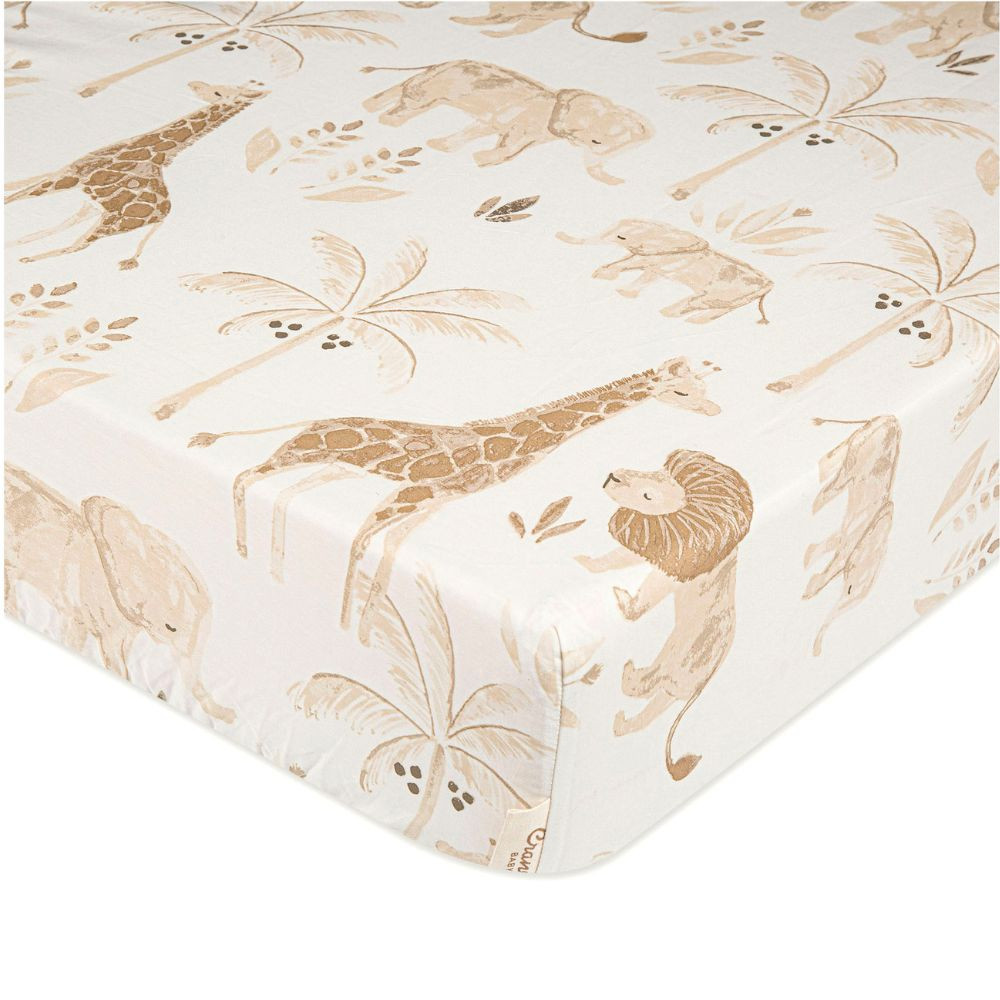 Kendi Crib Sheet - Safari Crib Bedding | Crane Baby | Crane Baby