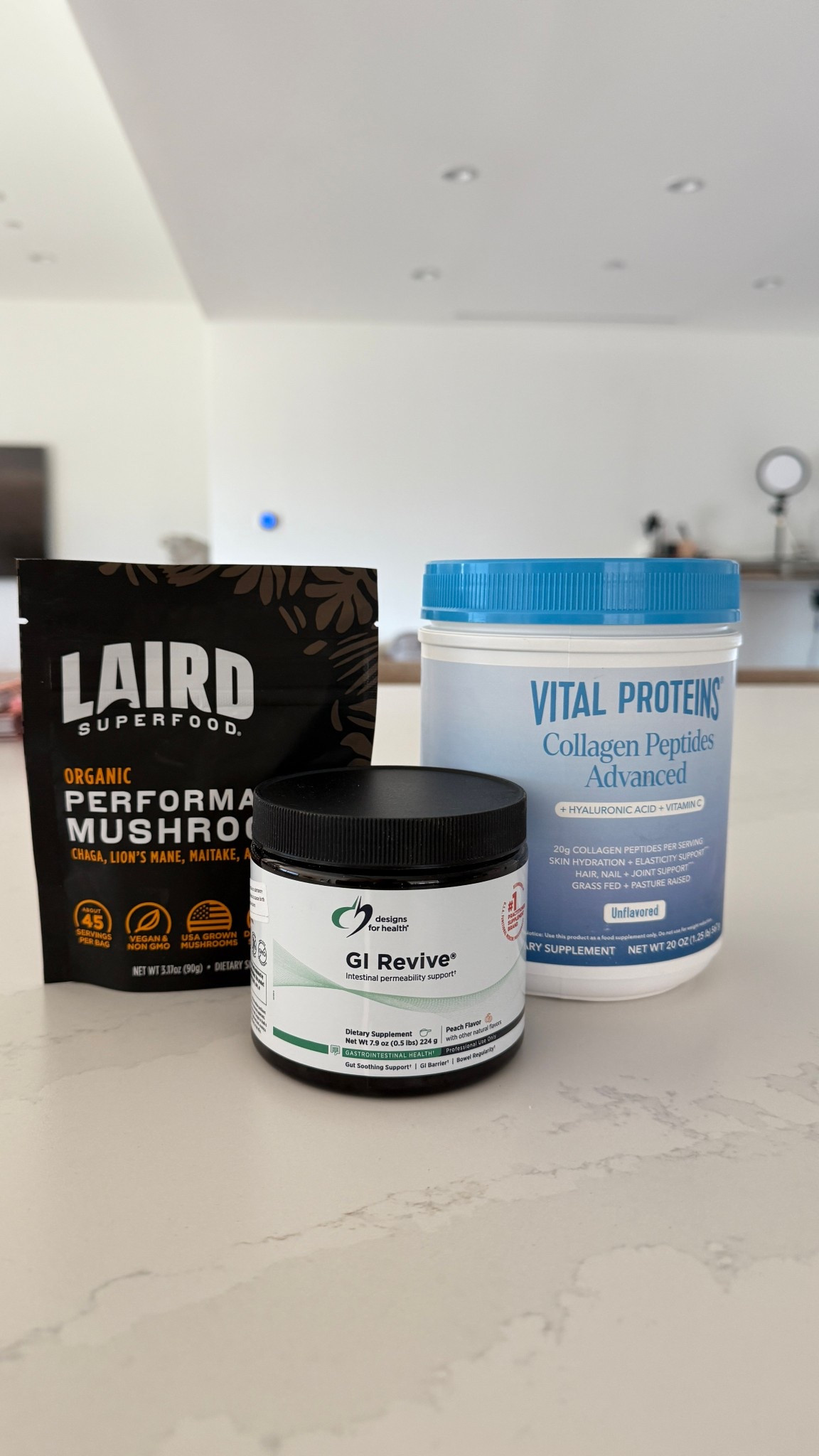 Everyday around 4-5ish i mix these 3 for a pick me up. Taste is terrible but gets the job done. 

steady energy, focus, gut support (take this only if u need) and collagen for all of the benefits listed