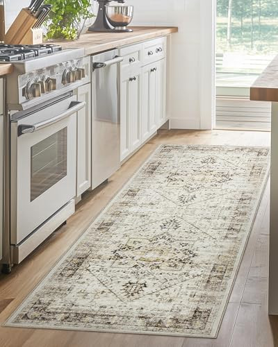 AMADA HOMEFURNISHING 2x6 Washable Runner Rug, Non-Slip Backing & Durable Edge Binding, Vintage Entryway Runner Rug for Bedroom & Hallway | Amazon (US)