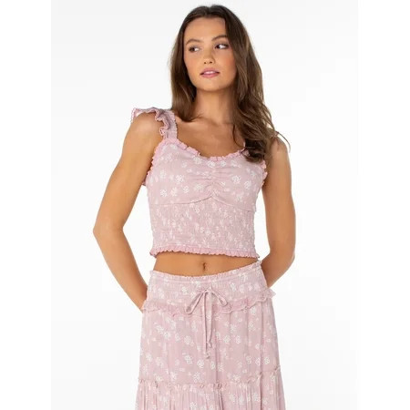 Celebrity Pink Women s Sweetheart Tank Top with Ruffle Straps Sizes XS-XXXL | Walmart (US)