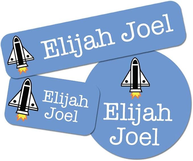 Custom Boy Combo Label Pack (88 ct.) - Waterproof Name Stickers - Stick-On & Easy to Apply (Rocke... | Amazon (US)