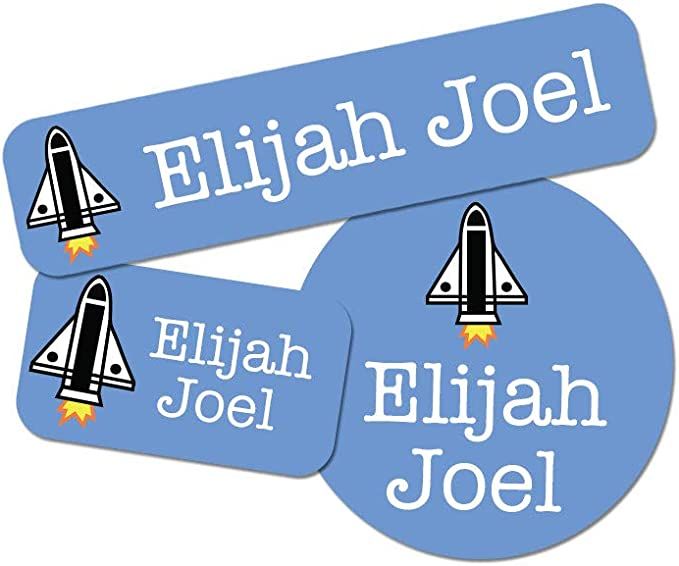 Custom Boy Combo Label Pack (88 ct.) - Waterproof Name Stickers - Stick-On & Easy to Apply (Rocke... | Amazon (US)