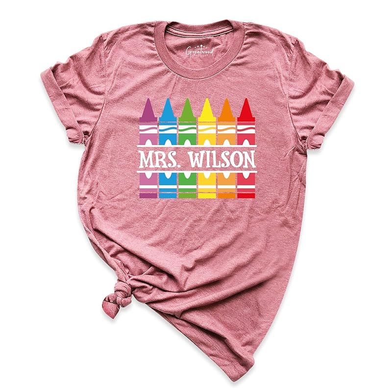 Personalized Crayon Teacher Shirt, Cute Teacher T-Shirt, Back to School Shirt, Crayon Teacher Shi... | Amazon (US)