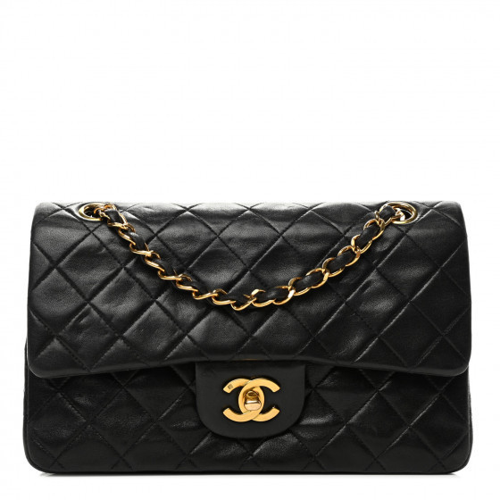 CHANEL Lambskin Small Double Flap Black | Fashionphile