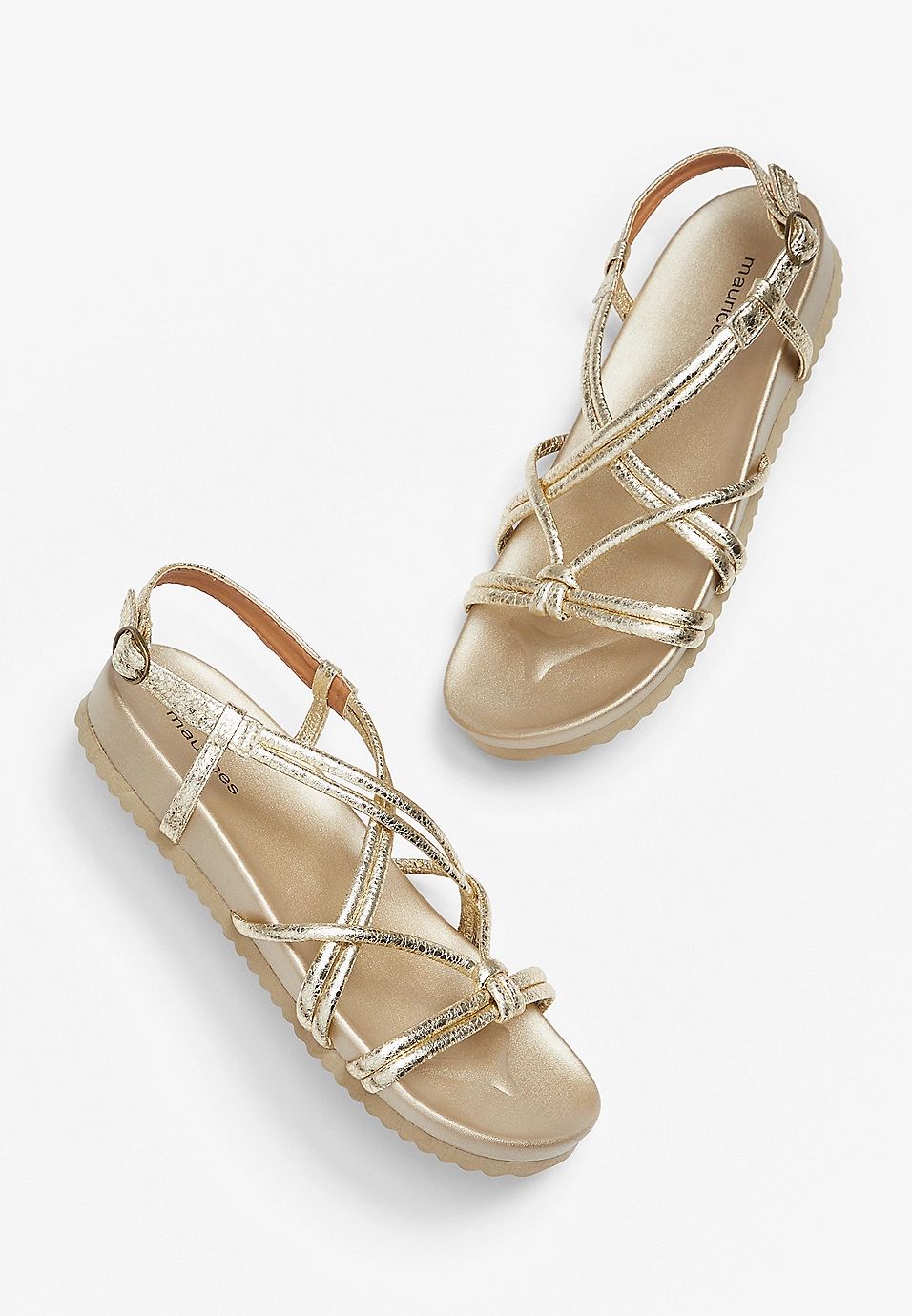 Alexa Gold Strappy Sandal | Maurices