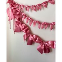 Bow Garland For Valentines Day Pink Galentine's Party Decor Bows Theme Coquette Decoration | Etsy (US)