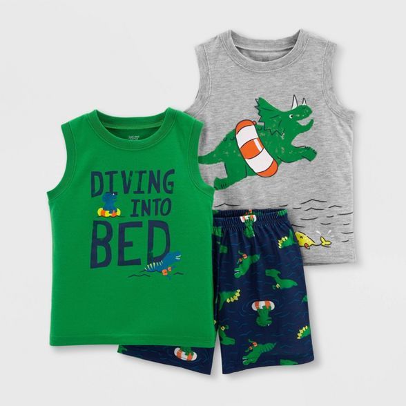 Toddler Boys' 3pc Dino Pajama Set - Just One You® made by carter's Green/Gray | Target