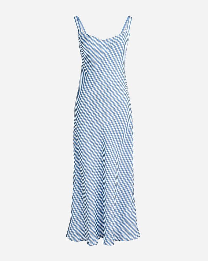 Gwyneth V-neck cupro-blend slip dress in stripe | J.Crew US