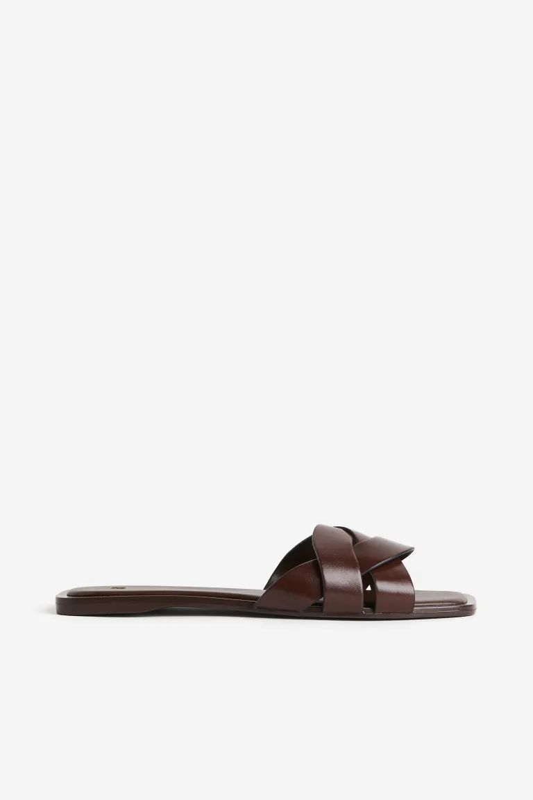 Braided Sandals - No heel - Dark brown - Ladies | H&M US | H&M (US + CA)