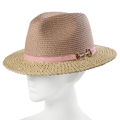 Anne Klein Uptown Chic Woven Fedora - Red | HSN