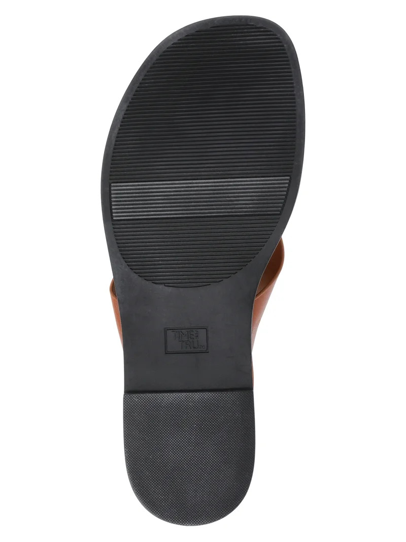 Time and Tru Women's Hooded Faux Leather Thong Sandals | Walmart (US)