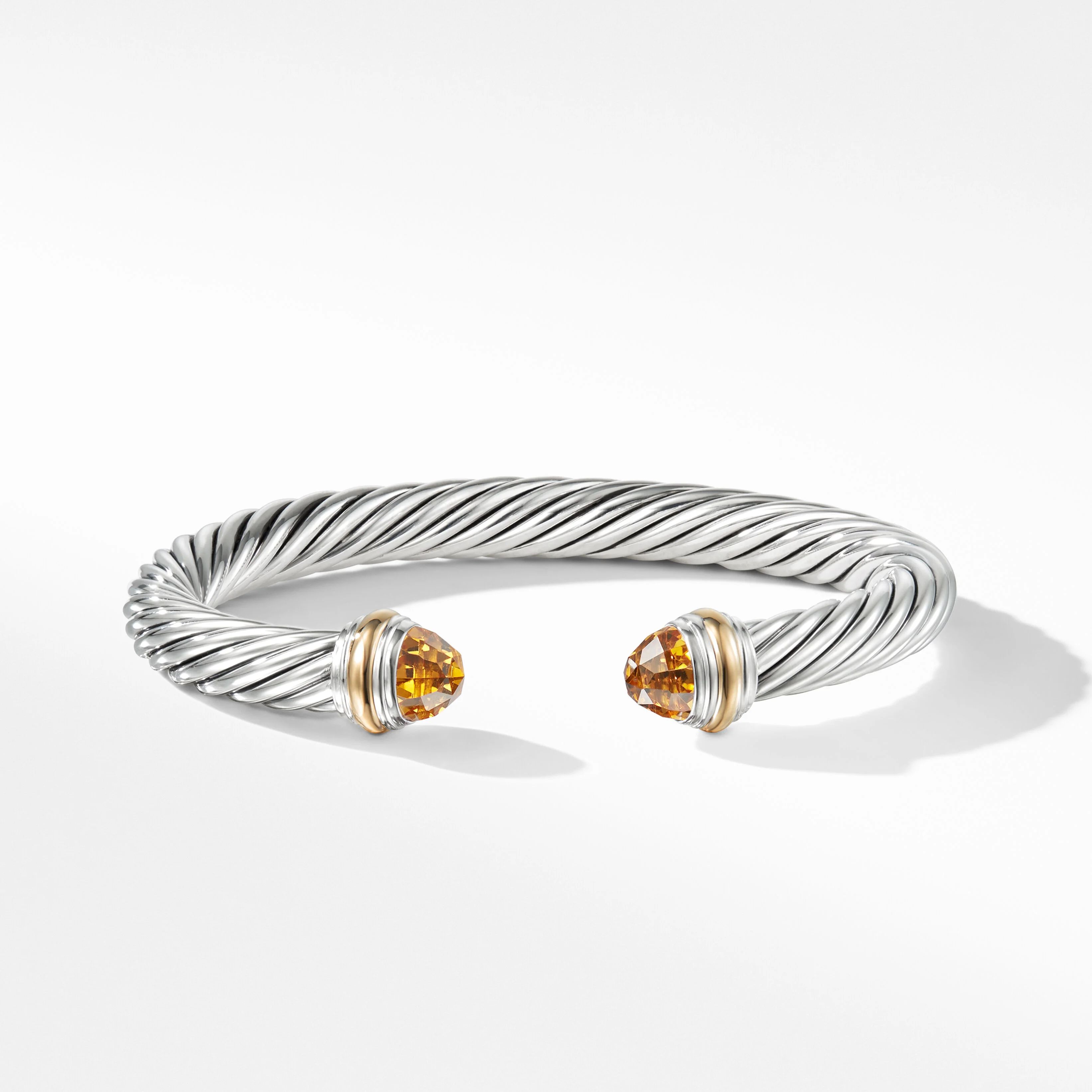 Cable Classics Bracelet in Sterling Silver with Citrine and 14K Yellow Gold | David Yurman