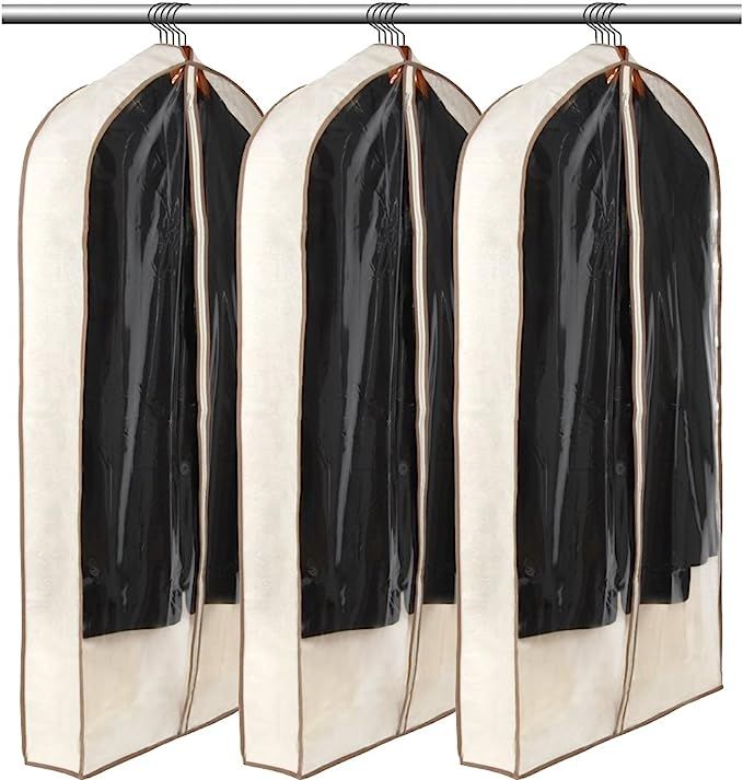 LUXEHOME Reusable Folding Garment Bags for Suits, Cloth, Protects Storage Home Decor, Set of 3 | Amazon (US)