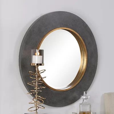 Zena Round Beveled/Distressed Accent Mirror Greyleigh™ | Wayfair North America
