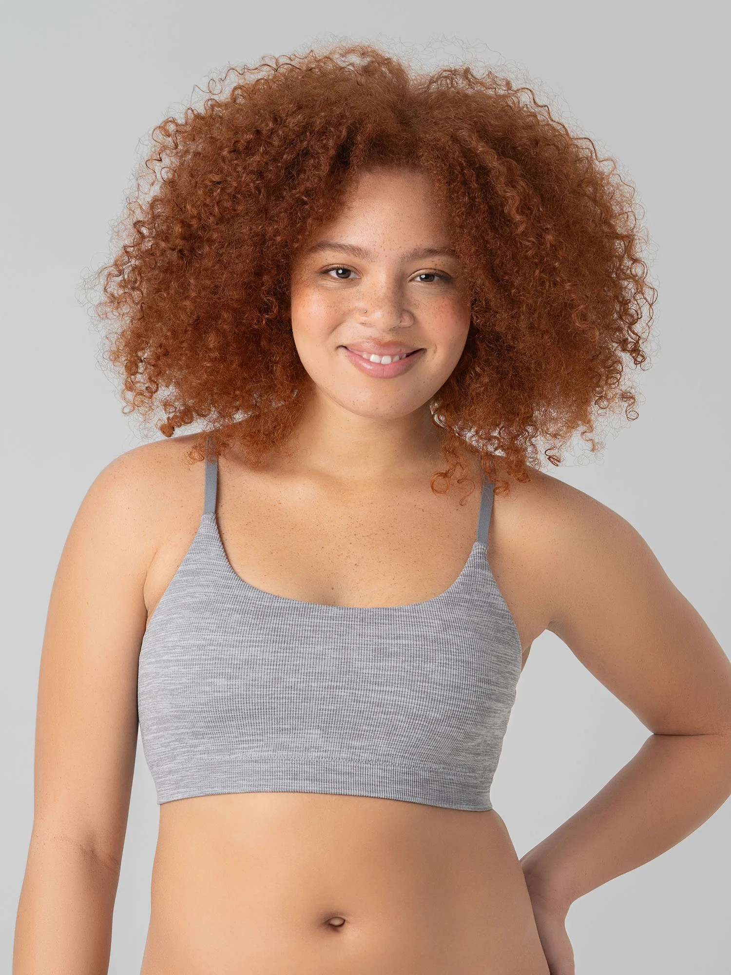 No Boundaries Seamless Ribbed Cami Bralette, Women’s and Women’s Plus, Sizes XS-3XL | Walmart (US)