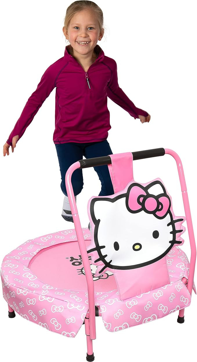 Hello Kitty Mini Trampoline, Indoor Kids Trampoline for Toddlers with Handle, Round Jumping Mat, ... | Amazon (US)