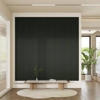23.6 in. x 23.6 in. Natural Wood Black Color Square Wall Panels Decorative Sound Proof Panels Shiplap Panel (4-Pack) | The Home Depot