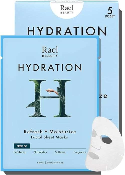Rael Face Mask Skin Care, Hydrating Face Masks - Bamboo Facial Sheet Mask, Korean Skincare, Dewy ... | Amazon (US)