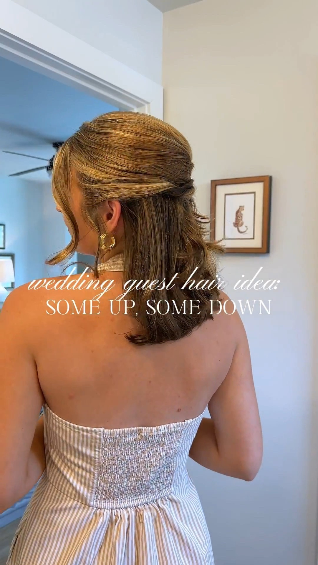 Wedding guest hair idea: some up, some down!

Wearing a S in dress