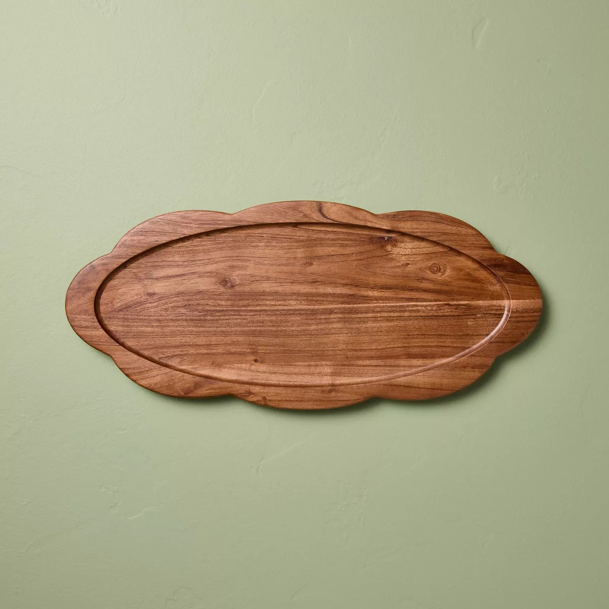Wood Scallop Oval Tray - Hearth & Hand™ with Magnolia | Target