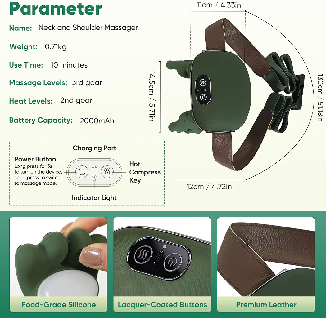 Shoulder and Neck Massager, Bionic Heated Massager, Neck Massager with Fingers, 4D Kneading Massa... | Amazon (US)