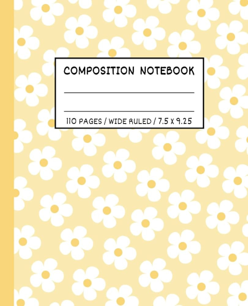 Yellow Composition Notebook Wide Ruled: Aesthetic Notebook | Cute Composition Notebooks Wide Rule... | Amazon (US)