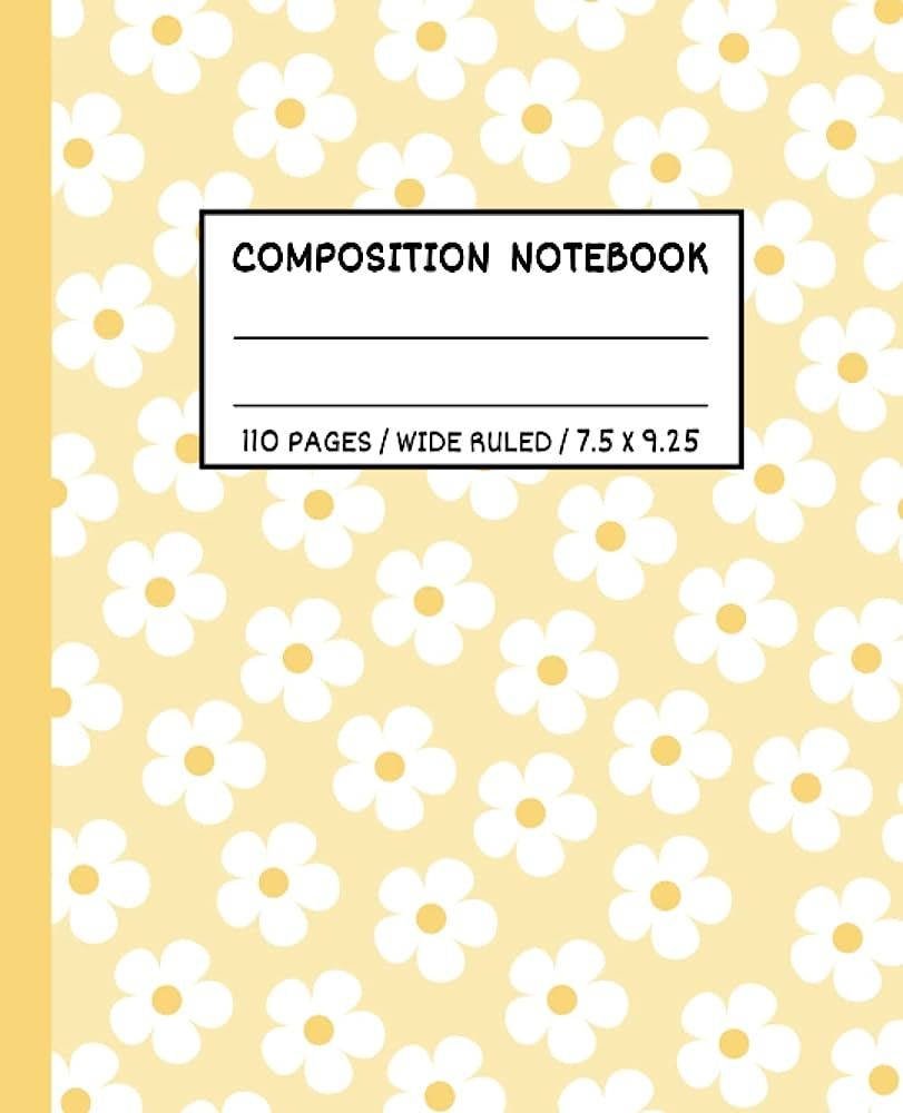 Yellow Composition Notebook Wide Ruled: Aesthetic Notebook | Cute Composition Notebooks Wide Rule... | Amazon (US)