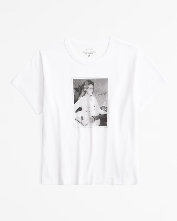 Women's Short-Sleeve Dolly Parton Graphic Skimming Tee | Women's New Arrivals | Abercrombie.com | Abercrombie & Fitch (US)