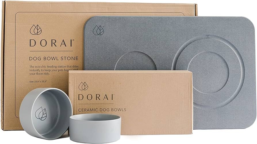 Dorai Home Dog Bowls + Stone Base Set – Modern and Stylish Pet Feeding Station – Non-Slip, Qu... | Amazon (US)