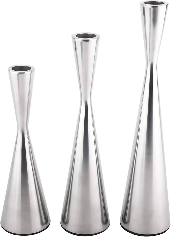 Homend Set of 3 Metal Taper Candle Holders Candlestick Holders, Vintage & Modern Decorative Centerpi | Amazon (US)