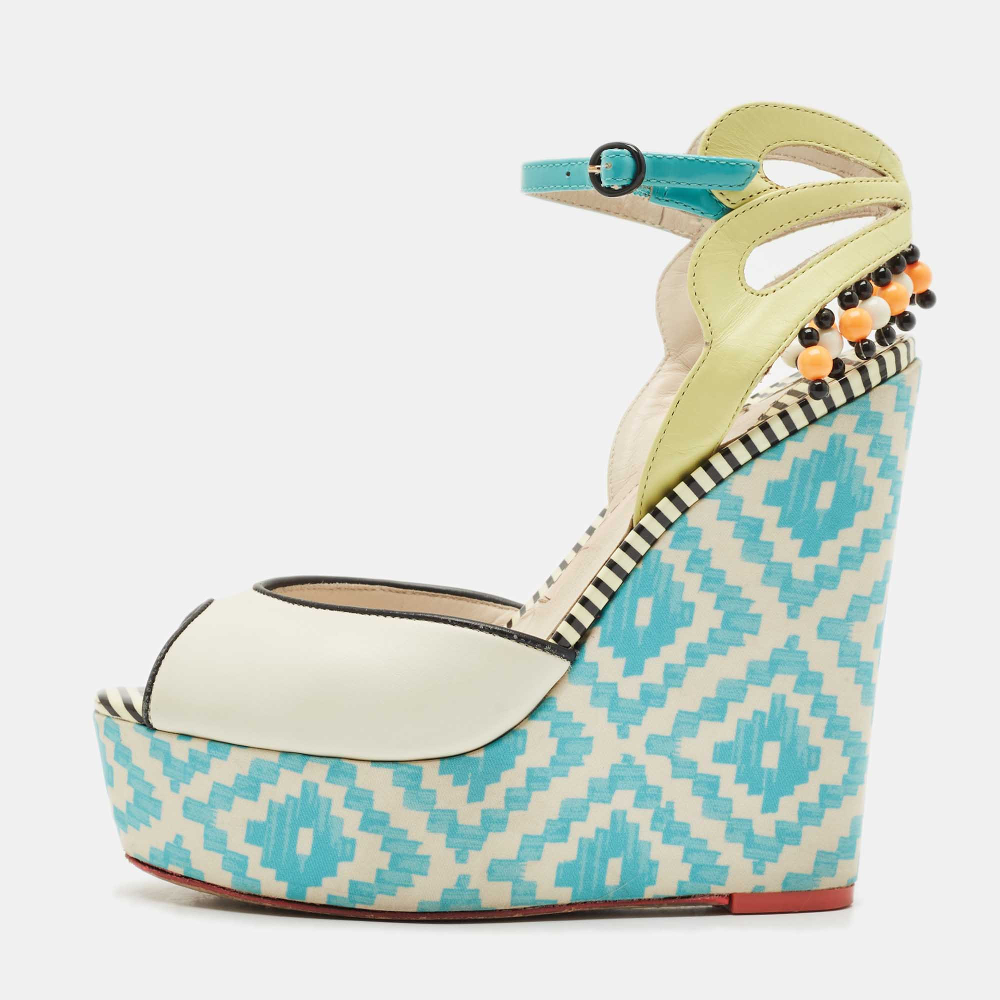 Sophia Webster Multicolor Leather Lucita Espadrille Wedge Sandals | Shop Simon