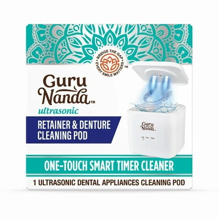 GuruNanda Retainer & Aligner Cleaning Pod for Retainers, Dentures, Mouthguards, Aligners- 3 Modes, 45kHz Ultrasonic Cleaner, 190 ml Capacity | Walmart (US)