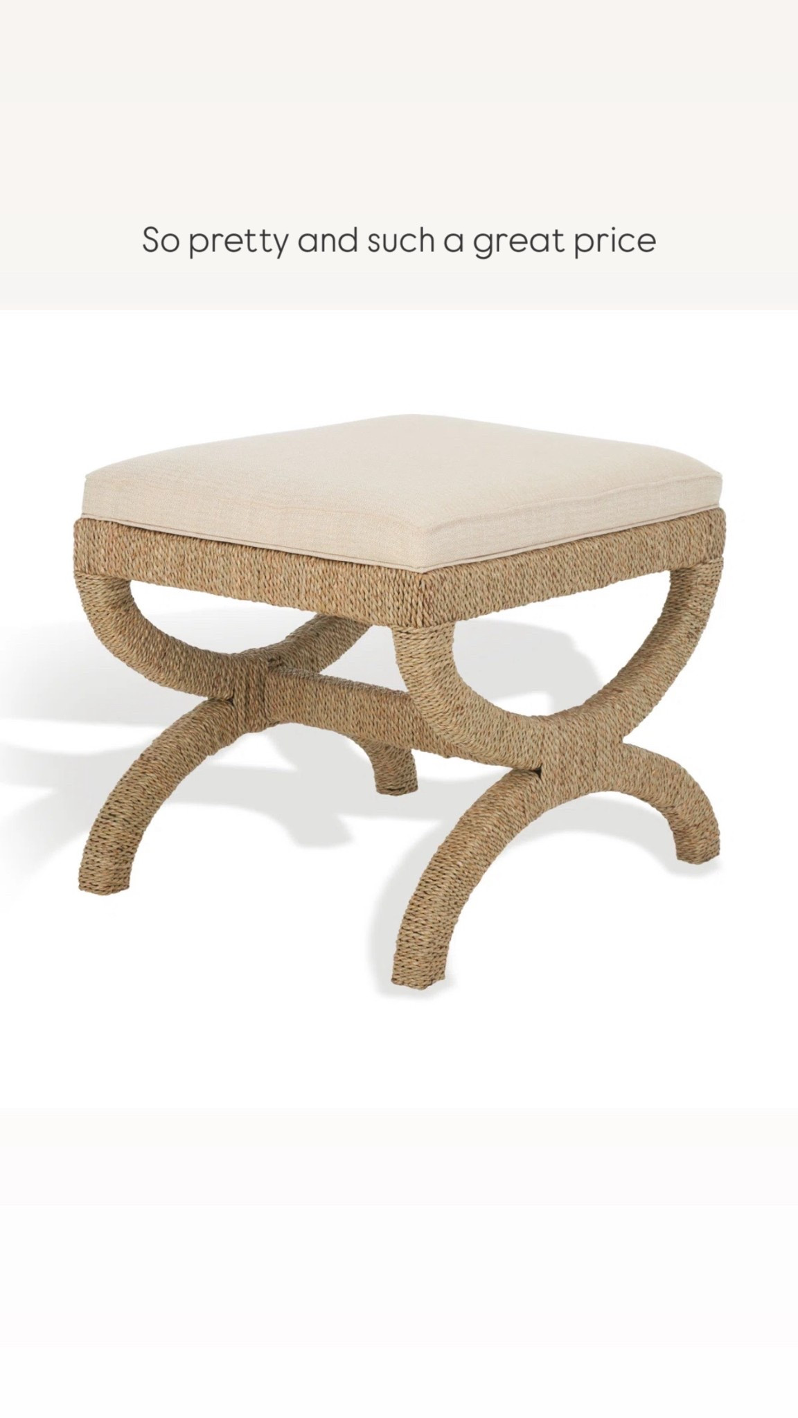 So pretty and almost 50% off for Wayfair’s Way Day Sale! A pair of these ottomans would look beautiful tucked under a console table, the foot of your bed or next to a coffee table! 

#LTKHome #LTKSeasonal #LTKSaleAlert