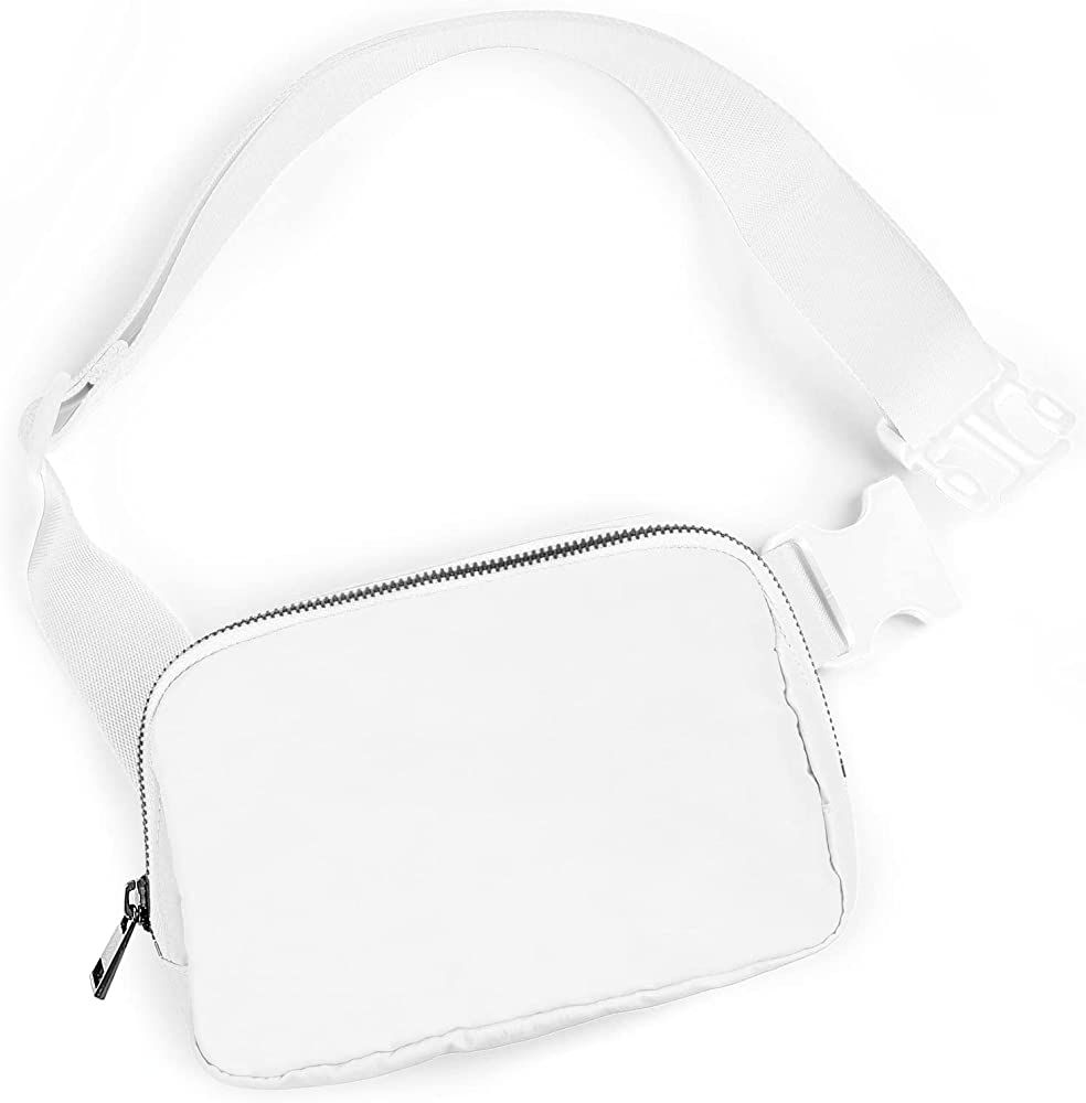 Didida White Mini Belt Bag, Fashion Waist Packs Unisex Fanny Packs for Women Men crossbody with A... | Amazon (US)