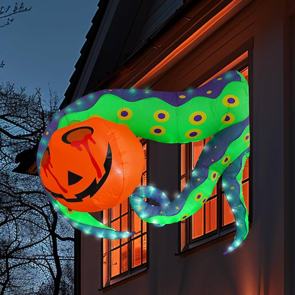 Dazzle Bright 5.3 FT Halloween Inflatable Decoration, Pumpkin with Octopus Tentacle Broke Out fro... | Amazon (US)