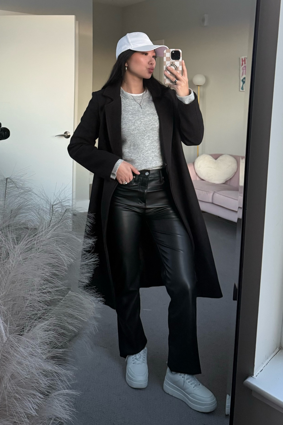 White Tee: size XS
Black Leather Pants: size 24
Black Coat (fur comes off): size XS

casual, monochrome, chic, dinner look, ootd, outfit of the day, chill, comfy

#LTKShoeCrush #LTKFindsUnder50