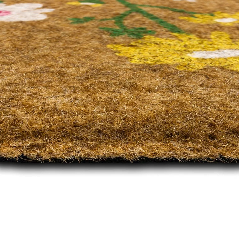 Floral Welcome to our Home Ladybug All Weather Moisture Absorbent Low Pile Doormat, Tan, 18" x 30... | Walmart (US)