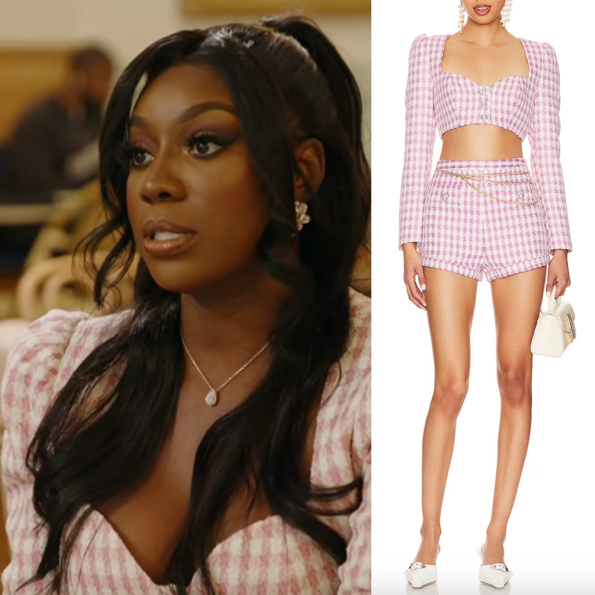 Wendy Osefo’s Pink Tweed Short Set